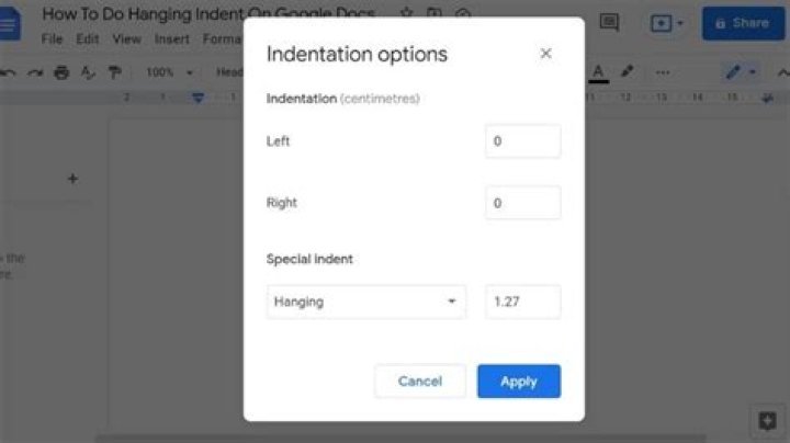 How do you indent on google docs
